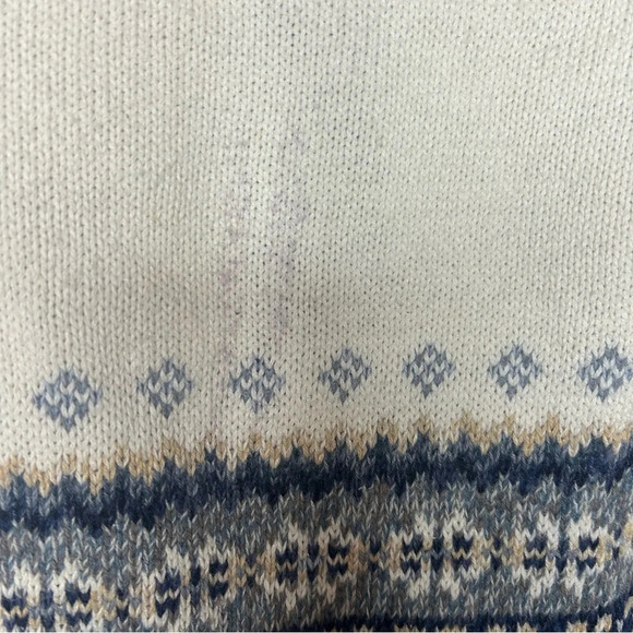 Tiara vintage sweater fair isle cotton blue size large - Picture 6 of 11